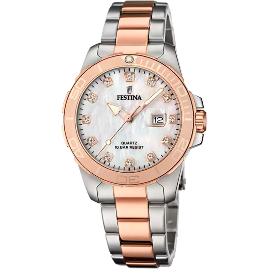 Boyfriend Edelstahlarmband (Silber/Rosé) | F20505/1