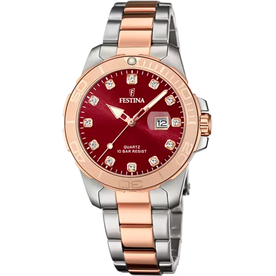 Boyfriend Edelstahlarmband (Silber/Rosé) | F20505/2