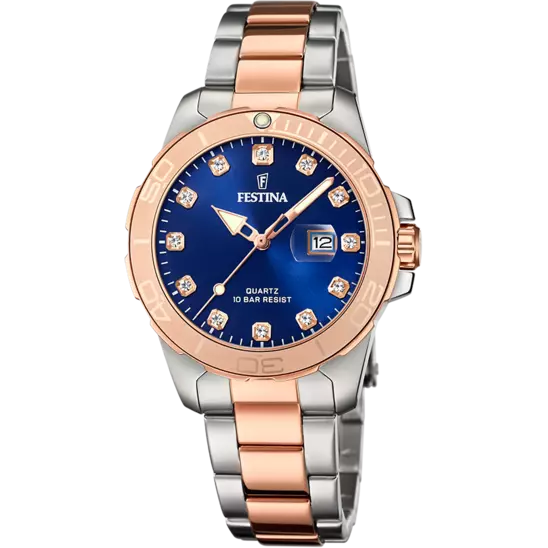 Boyfriend Edelstahlarmband (Silber/Rosé) | F20505/3