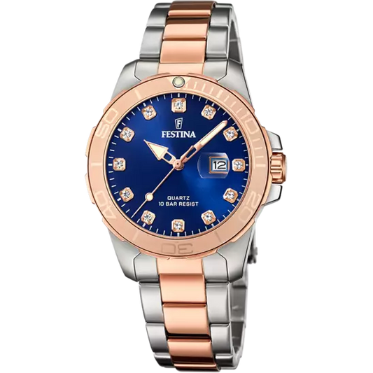 Boyfriend Edelstahlarmband (Silber/Rosé) | F20505/3