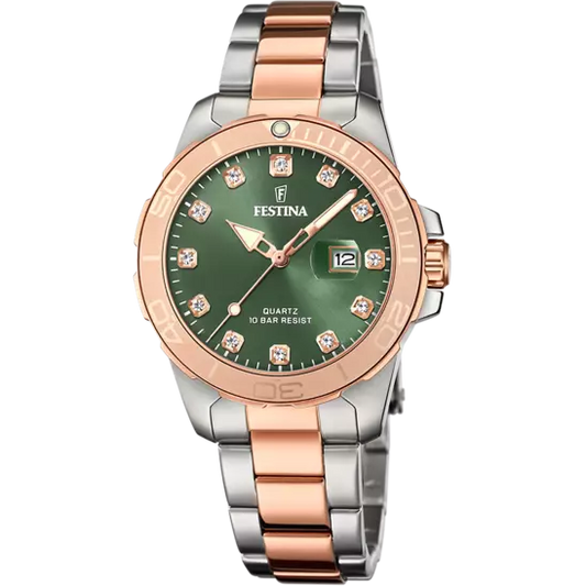 Boyfriend Edelstahlarmband (Silber/Rosé) | F20505/4