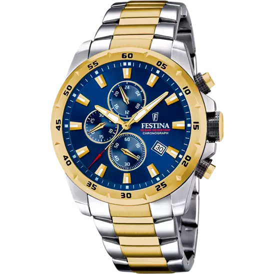 Timeless Chronograph mit Edelstahlarmband (Silber/Gold | F20562/2
