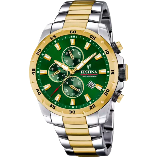 Timeless Chronograph mit Edelstahlarmband (Silber/Gold | F20562/3
