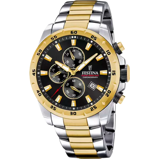 Timeless Chronograph mit Edelstahlarmband (Silber/Gold | F20562/4