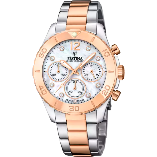 Boyfriend Edelstahlarmband (Silber/Rosé) | F20605/1