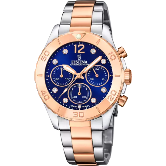 Boyfriend Edelstahlarmband (Silber/Rosé) | F20605/3