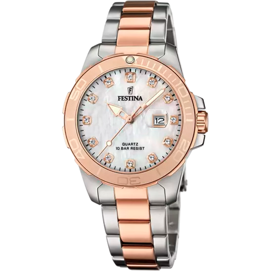 Boyfriend Edelstahlarmband (Silber/Rosé) | F20505/1