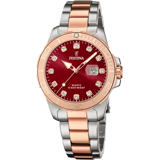 Boyfriend Edelstahlarmband (Silber/Rosé) | F20505/2