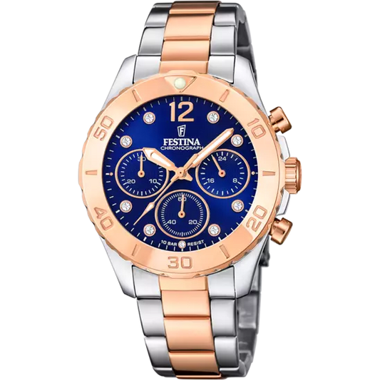 Boyfriend Edelstahlarmband (Silber/Rosé) | F20605/3