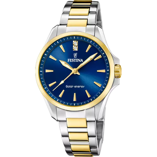 Solar Energy mit Edelstahlarmband (Silber/Gold) | F20655/4